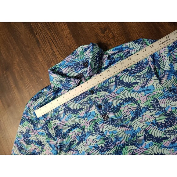 Construct Con.struct Polo Golf Shirt Men's Medium M Dragons print Performance - Picture 3 of 7